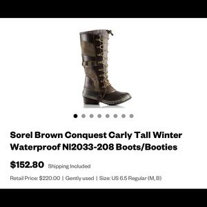 Sorel Conquest Carly tall boot size 10.5